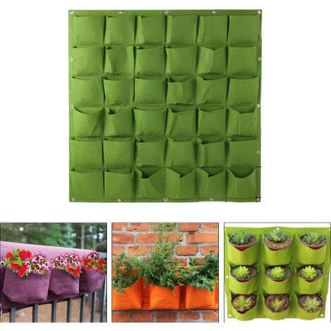 2 pièces 36-Poches Organisateur de Plantes – Usage Multiple (Jardin, Bureau, Cuisine) – Felt Pliable & Lavable (1/5)