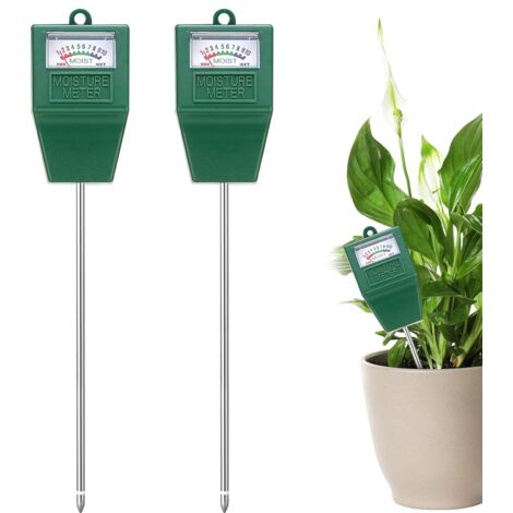 Lot de 2 humidimètres pour sol, testeurs de sol, humidimètres horticoles, humidimètres pour sol végétal (aucune pile requise)