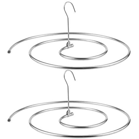 Deux étendoirs à linge rotatifs multifonctionnels, étagères de rangement en acier inoxydable, cintres, adaptés au séchage des draps et des couettes. (1/5)