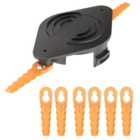 Tête de coupe d'herbe, lame de tondeuse à gazon, tête à lame Weed Eater, tête de coupe TLB-01-1 × 1 + 6 lames (1/5)