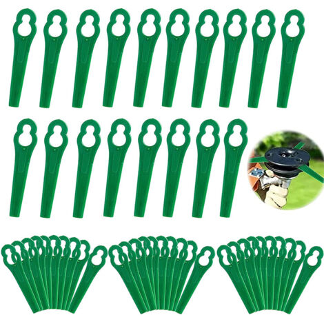 200 Pièces Jardin Tondeuse Plastique Lames, Coupe Bordure Vert Lames, Lames Rechange Coupe Bordure, Longueur 83mm (1/5)