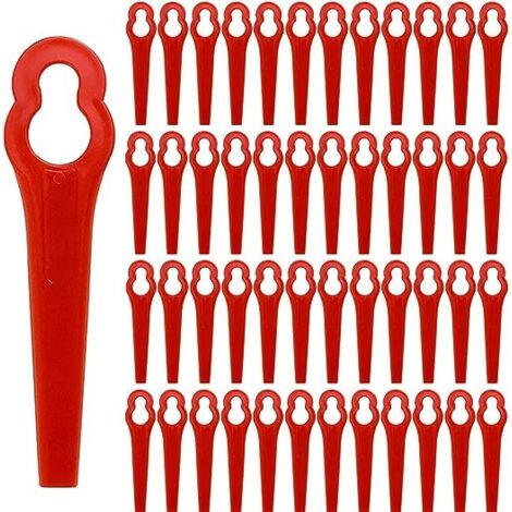 200 Pièces Jardin Tondeuse Plastique Lames, Coupe Bordure Rouge Lames, Lames Rechange Coupe Bordure, Longueur 83mm (1/5)
