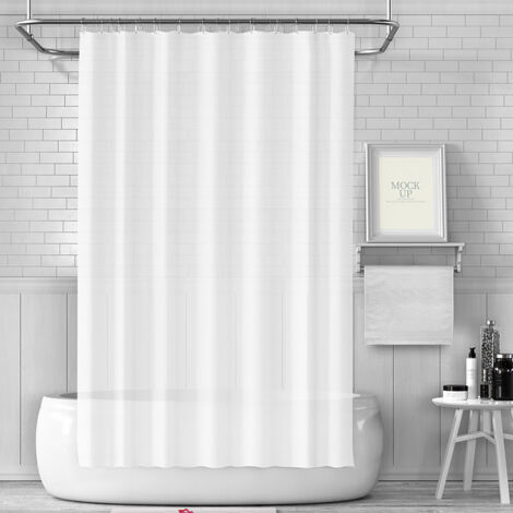 Rideau de douche en tissu PEVA, décoration de salle de bain d'hôtel, tissu imperméable et lavable en machine, 72 "l x 72" H (1/4)