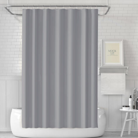 Rideau de douche en tissu PEVA, décoration de salle de bain d'hôtel, tissu imperméable et lavable en machine, 72 "l x 72" H (1/4)