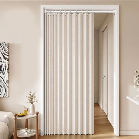 Rideau de douche pliable invisible, tissu imperméable sans perforation, rideau de séparation de salle de bain, séparation sèche et humide, 100W200H