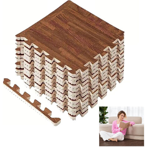 Lot de 60 Tapis en Mousse EVA avec Bordures – Revêtement de Sol Modulable pour Salle de Jeu, Bureau, Terrasse – 30x30cm (55 ft²) (1/5)