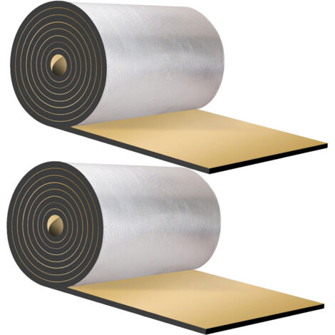 Lot de 2 ouates en mousse d'aluminium autocollantes, pour l'isolation du toit, l'isolation phonique des voitures, imperméables et ignifuges, 3m x 0,5m