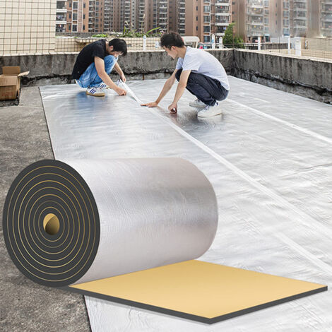 Mousse d'aluminium autocollante 3 m x 0,5 m, coussin d'isolation de toit, coton d'isolation phonique de voiture, imperméable, ignifuge et insonorisé