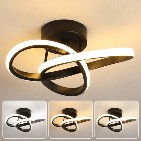 LED lumière tricolore, 20W Luminaire Plafonnier LED Courbé Design, Plafonnier Couloir pour Luminaires Intérieur Salon Chambre Cuisine 2612cm (1/5)