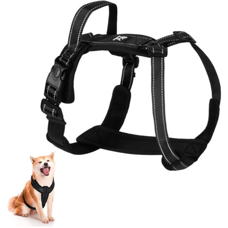 Harnais pour chien - Réfléchissant - Harnais pour chien - Taille moyenne - Harnais de sécurité réglable - Convient pour bouledogue et petits chiens L (1/5)