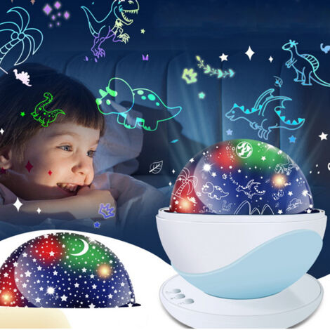 Projecteur de veilleuse de dinosaure pour enfants, jouets de dinosaure, veilleuses rotatives à 360 degrés, jouets cadeaux de noël et d'anniversaire (1/4)