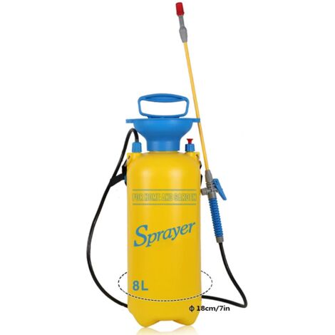 Pulvérisateur à air comprimé 8 L, pulvérisateur d'épaule, aérosol à pression, jaune et bleu (1/5)