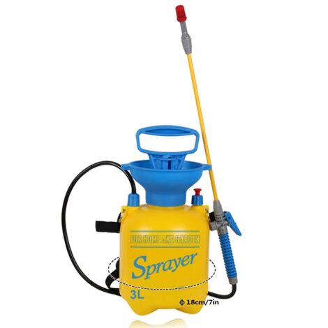 Pulvérisateur à air comprimé 3 L, pulvérisateur d'épaule, aérosol à pression, jaune et bleu (1/5)