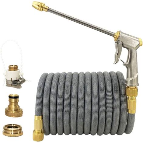 Tuyau d'arrosage, pistolet pulvérisateur haute pression à longue perche, tuyau télescopique d'arrosage pour arrosage, lavage de voiture (7,5 m-22,5 m) (1/5)