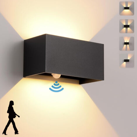 Appliques Murales avec Détecteur de Mouvement, Applique LED 24 W pour Intérieur/Extérieur, Blanc Chaud 3000K, Faisceau Réglable, Etanche IP65 (1/5)