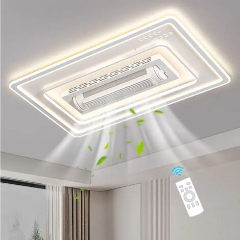 Lustre Ventilateur de Plafond LED Ultra Plat, Contrôle à Distance, Puissance 140W,3000K-6000K, Idéal Déco Intérieure Moderne,105x65cm (1/5)