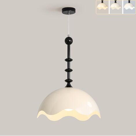 Lustre vintage, Plafonnier suspendu, Suspension en fer, Plafonnier décoratif, 3 températures de couleur réglables, Hauteur réglable, 35 cm x 30 cm (1/5)