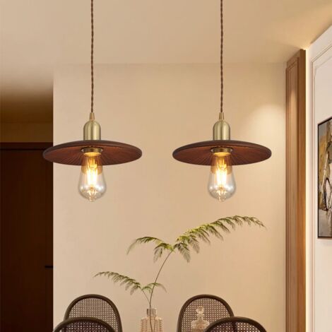 Lot de 2 lustres, Suspension style milieu du siècle, Plafonnier suspendu, Suspension en métal, 3 températures de couleur réglables, 22 cm x 15 cm (1/5)
