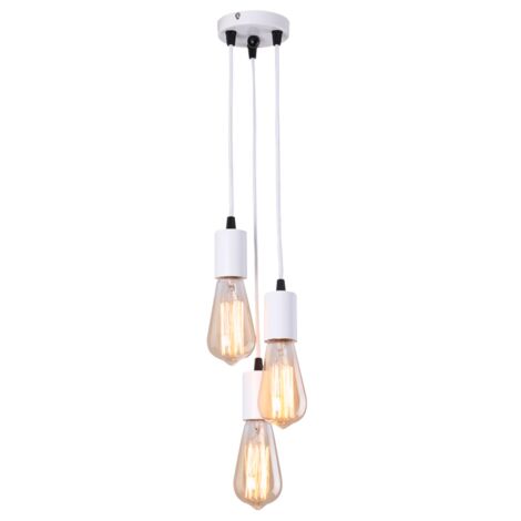 Lustre industriel, suspension à 3 têtes, plafonnier vintage, lampe suspendue à hauteur réglable pour salon, salle à manger, bar (sans ampoule) (1/5)