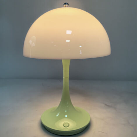Lampe de table champignon sans fil, lampe de bureau rechargeable, lampe de chevet rétro LED, 3 couleurs de gradation de la température, vert (1/5)