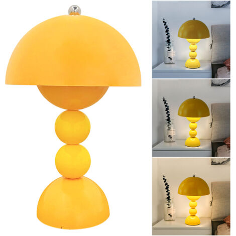 Lampe de table LED, lampe de table champignon à intensité variable, lumière d'ambiance décorative, 3 températures de couleur, jaune