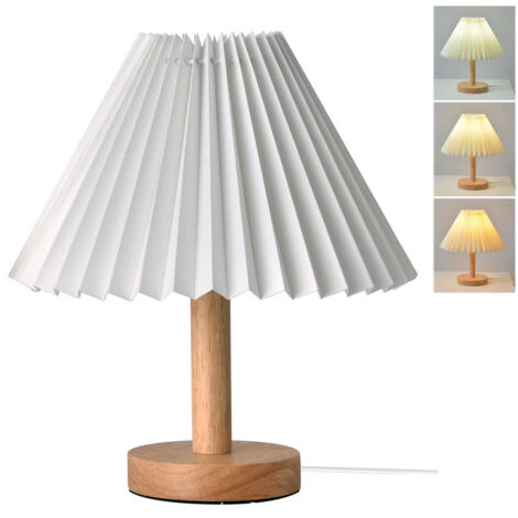 Lampe de table plissée, lampe de chevet vintage, lampe de bureau, lampe de table décorative, veilleuse LED, 3 températures de couleur (blanc) (1/5)