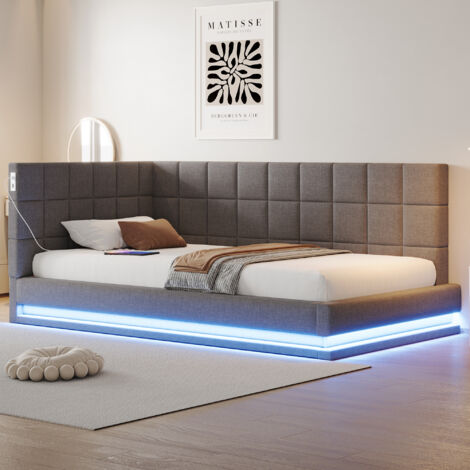 Lit doublette avec canapé convertible : dimensions 90×200. Lit multifonctionnel équipé de commandes lumineuses LED. Il dispose également d’un portail USB et d’un sommier en bois. La couleur du lit est (1/5)
