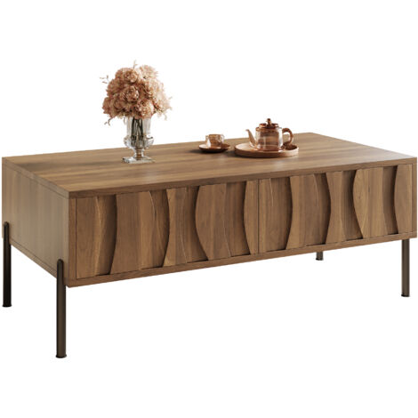 Table de salon moderne dans un style retro. Meubles pour le salon. Dimensions : 105 cm de longueur, 55 cm de largeur, 41 cm d’hauteur. (1/5)