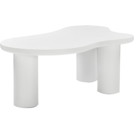 L’ancien SKU : N625P256509510W. Table de salon irrégulière, en forme de nuage. Longueur : 107 cm largeur : 66 cm hauteur : 40,5 cm. Plateau en MDF et pieds en PVC. Au sol, un tapis en feutre. (1/5)