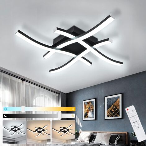 Plafonnier LED à intensité variable, Lustre LED basse consommation, Applique murale design ondulée, Suspension, 3 températures de couleur, 48 cm (1/5)