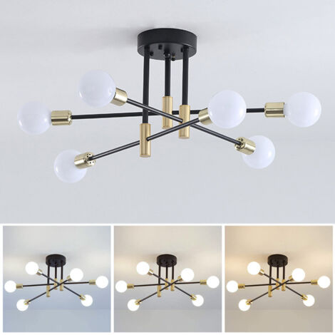 Lustre Spoutnik, éclairage suspendu nordique moderne, plafonnier à 6 lumières, 3 températures de couleur (ampoule incluse) (1/5)