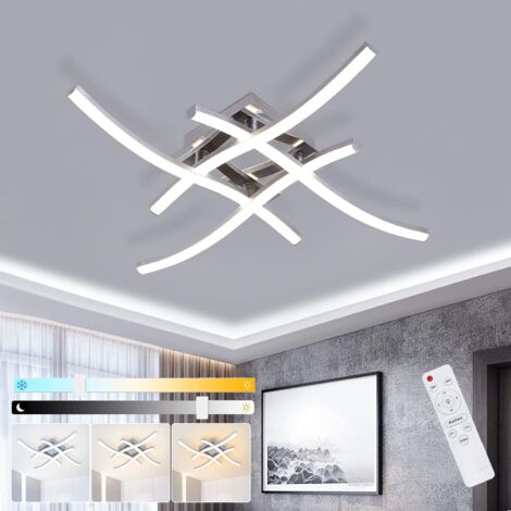Plafonnier LED à intensité variable, Lustre LED basse consommation, Applique murale design ondulée, Suspension, 3 températures de couleur, 48 cm (1/5)