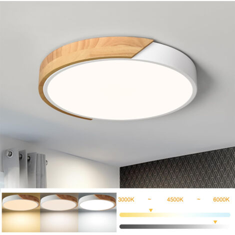 Plafonnier LED à intensité variable 50 cm, Plafonnier moderne en métal avec télécommande, lumières décoratives blanches 48 W, 3 températures de couleur