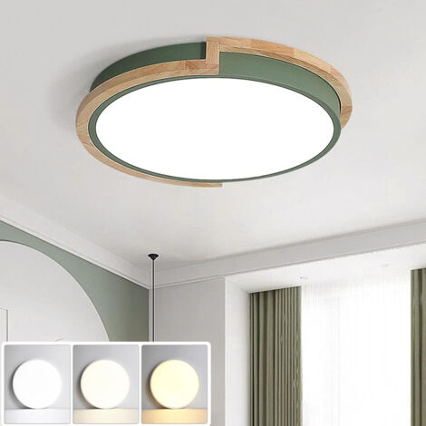 Plafonnier LED 50 cm, plafonnier moderne à encastrer, lumière décorative verte, luminaires à proximité du plafond, 3 températures de couleur (1/5)