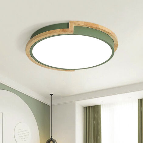 Plafonnier LED 50 cm, plafonnier moderne à encastrer, lumière décorative verte, luminaires à proximité du plafond (lumière chaude) (1/5)
