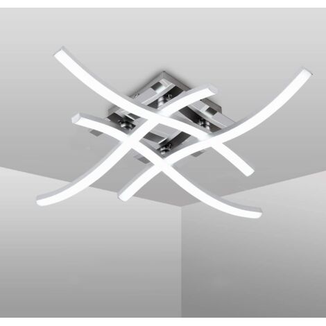 Plafonnier LED, Lustre en forme de vague, Plafonnier LED design, Applique murale LED à économie d'énergie, Lumière blanche froide 6000 K, 48 cm