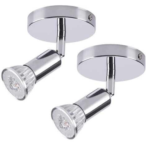 Lot de 2 spots de plafond LED, plafonniers modernes, spot de plafond GU10, spot rotatif à 330°, spot mural, applique murale (1/5)