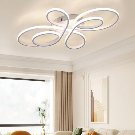 Plafonnier LED 80 cm, lustre LED créatif à anneau de fleurs 82 W, plafonnier moderne, lumière blanche chaude 3 000 K (1/5)