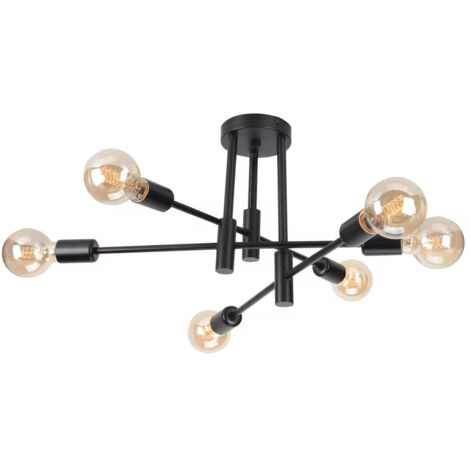 Lustre Sputnik, éclairage suspendu nordique moderne du milieu du siècle, plafonnier à 6 lampes (ampoule non incluse) (1/5)