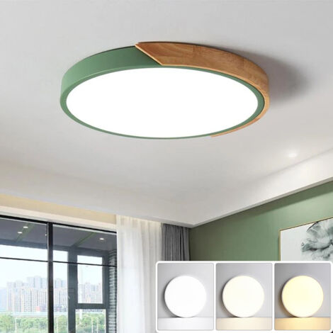 Plafonnier LED 30CM, Plafonnier en métal, Plafonnier Moderne 24W, Lumières Décoratives Vertes, 3 températures de couleur (3000K6000K) (1/5)