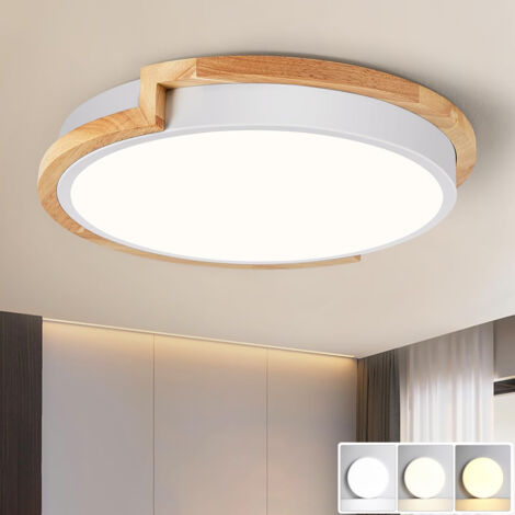 Plafonnier LED 50 cm, plafonnier moderne à encastrer, lumière décorative blanche, luminaires à proximité du plafond, 3 températures de couleur
