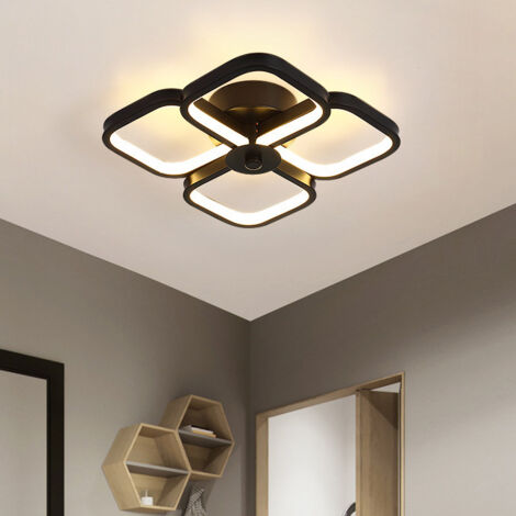Plafonnier LED, plafonnier moderne, applique murale, lumières décoratives, lumière chaude 3000K (noir) (1/5)