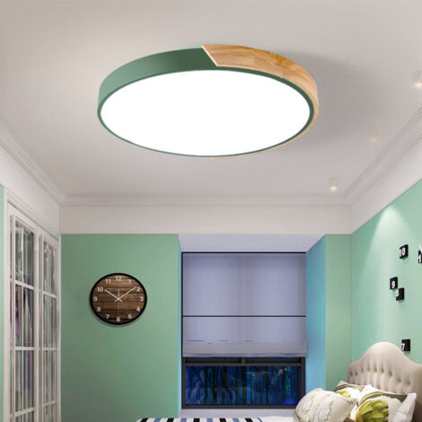 Plafonnier LED 30CM, Plafonnier en métal, Plafonnier Moderne, Lumières Décoratives Vertes, Lumière Blanche 6000K (24W) (1/5)