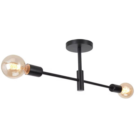 Lustre Sputnik, éclairage suspendu nordique moderne du milieu du siècle, plafonnier à 2 lampes (ampoule non incluse) (1/5)