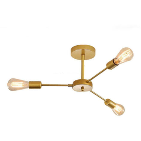 Lustre Sputnik, plafonnier E27, plafonnier moderne à 3 têtes, luminaire industriel en métal, lustre vintage (ampoule non incluse)