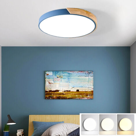 Plafonnier LED 50CM, Plafonnier en métal, Plafonnier Moderne 48W, Lumières Décoratives Bleues, 3 températures de couleur (3000K6000K) (1/5)