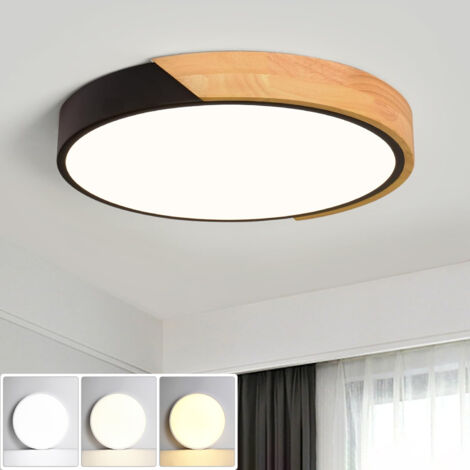 Plafonnier LED 50CM, Plafonnier en métal, Plafonnier Moderne 48W, Lumières Décoratives Noires, 3 températures de couleur (3000K6000K) (1/5)