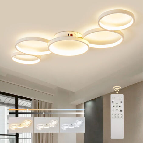 Plafonnier LED, Lustre LED rond à 5 têtes, Suspension LED à économie d'énergie, Plafonnier suspendu moderne en métal, 3 températures de couleur (1/5)