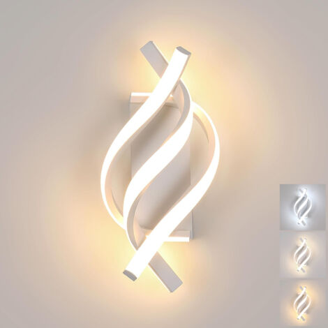 Appliques murales, lampe murale LED moderne en spirale, applique murale LED en aluminium, lumière décorative intérieure, 3 températures de couleur (1/5)
