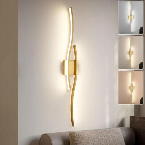 Applique murale LED 60 cm x 15 cm, lampe murale moderne en arc, lampe de chevet d'intérieur, plafonnier, 3 températures de couleur (3000 K-6000 K)